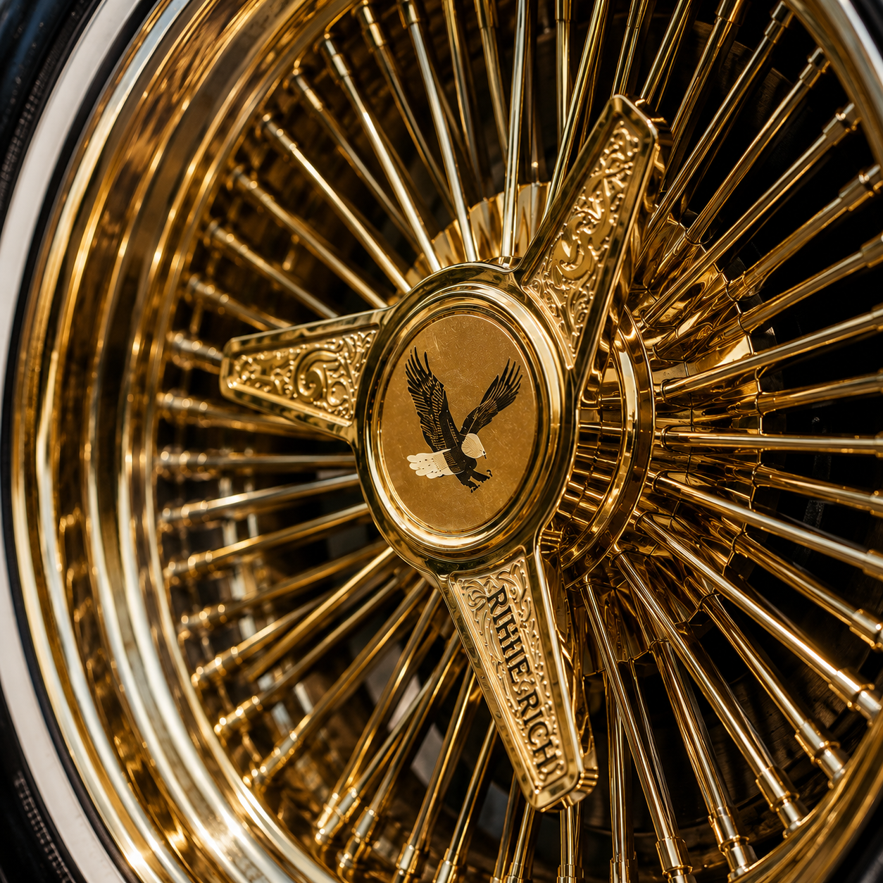 Richie Rich gold wheel detail