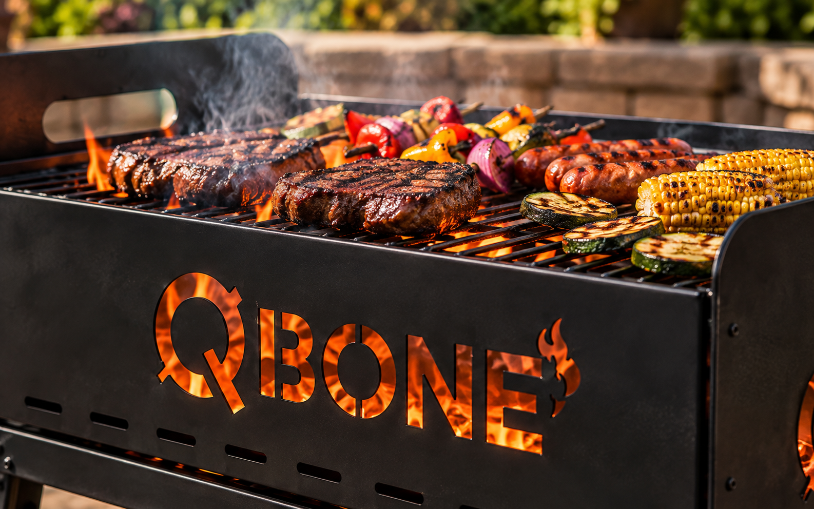 Food cooking on QBone grill